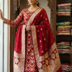 Pure Silk - Shirt & Dupata - Red Color