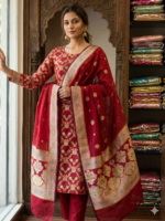 Pure Silk - Shirt & Dupata - Red Color
