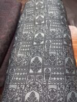 Embroidered Rao Silk Sherwani Cloth (Black & Silver) - Image 2