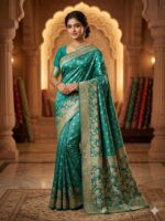 Saree – Pure kanjivaram Saree – Blue - Image 3