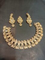 Necklace set with Earring and Matha Patti (Gold Platted-Spiral - Champion) - Image 2
