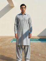 Rao Silk – Shalwar Qameez Unstitched Cloth (Gray)