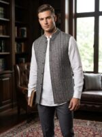 Embroidery Jacquard Cloth for Sherwani (Gray) - Image 4