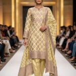 Three Piece Patyala Lawn Suit – Jamawar Style Lawn (Light Green)
