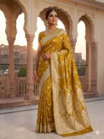 Saree – Pure kanjivaram Saree – Mustard Color