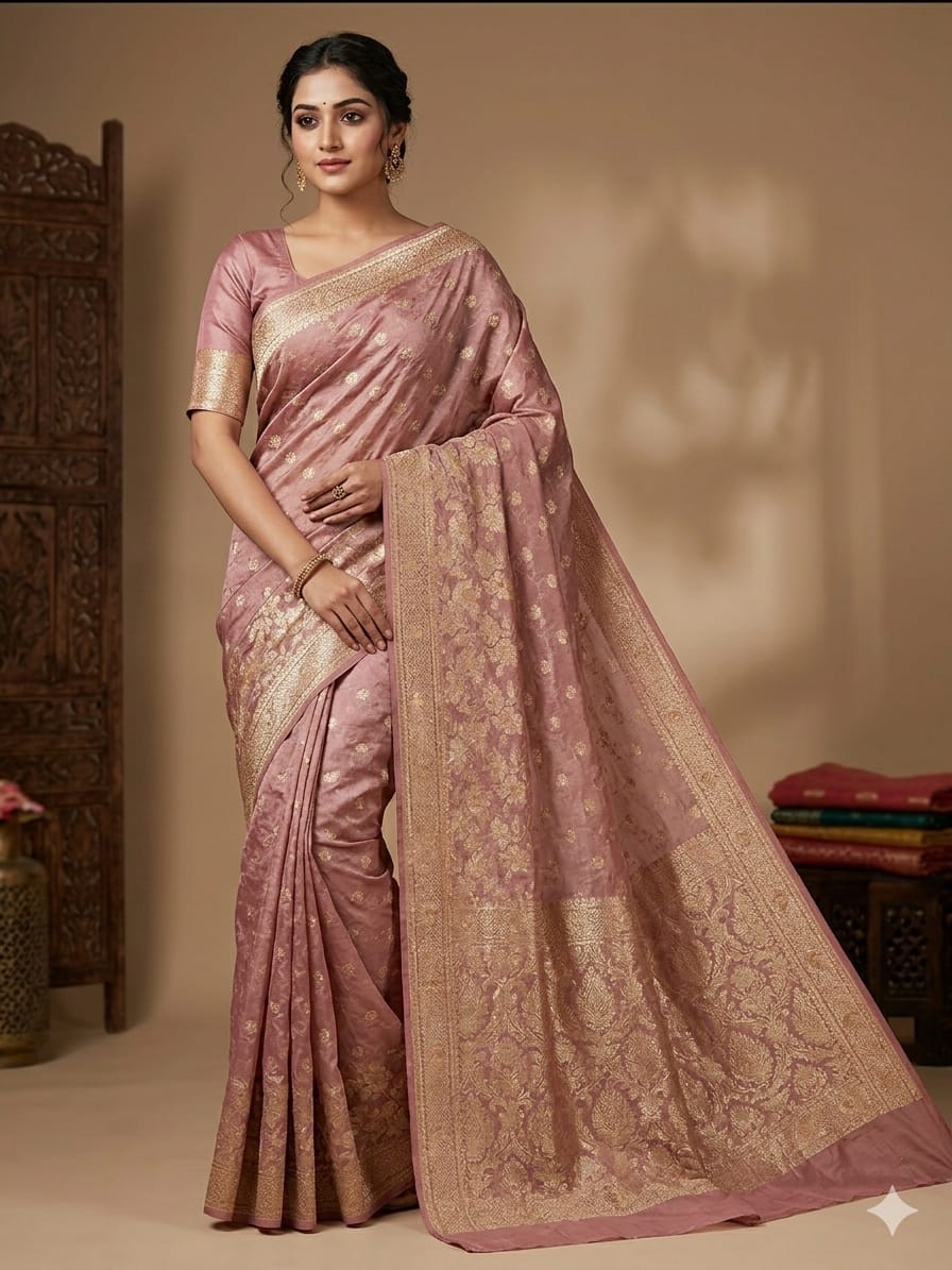 Onion-Purple Saree – Pure kanjivaram Saree – Onion Purple - Image 1