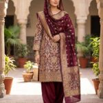Two-Piece Ladies Suit – Atlas Shirt with Chiffon Crinkle Dupatta (Ligh-Purple-Kanji-shade)