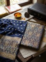 Two-Piece Ladies Suit – Atlas Shirt with Chiffon Crinkle Dupatta (Royal Blue) - Image 2