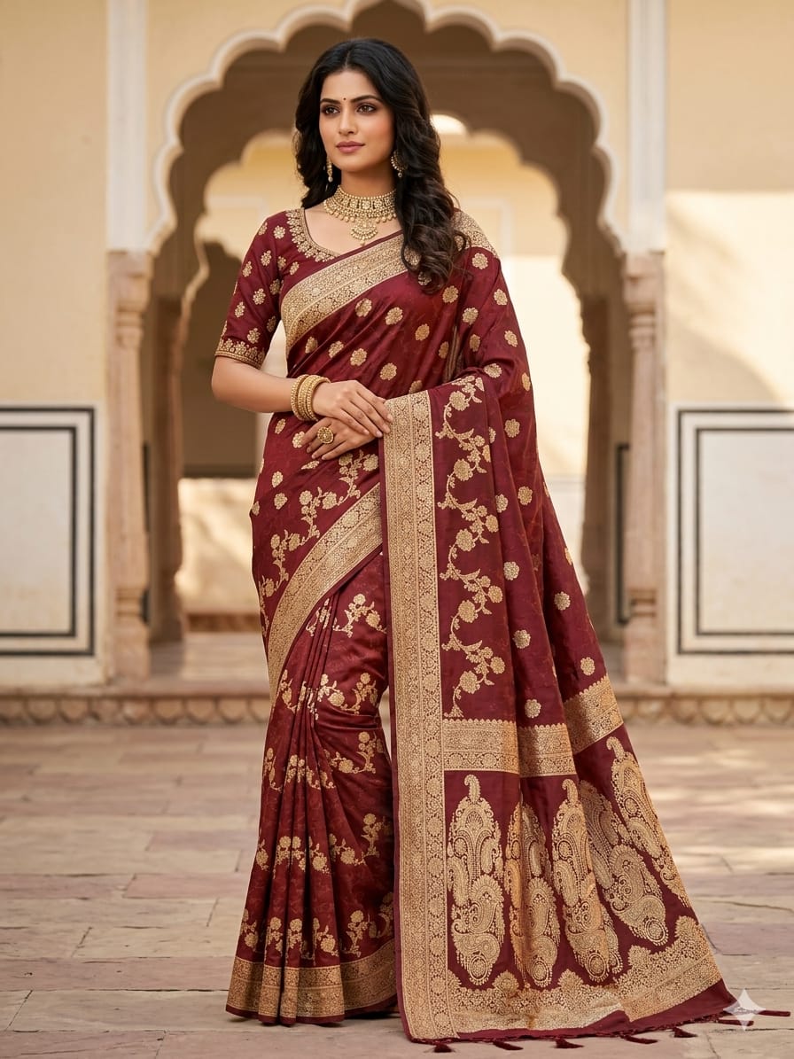 Saree-Model Saree - Pure kanjivaram Saree - Red - Image 1
