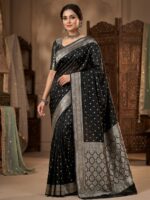 Banarsi Saree - China Patti, Ganga Jamni Work, Atlas Pallu & Blouse