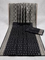 Banarsi Saree - China Patti, Ganga Jamni Work, Atlas Pallu & Blouse - Image 3