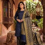 Three Piece Suit – Atlas Shall with Jamawar Shirt & Trouser (Blue)