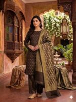 Three Piece Suit – Atlas Shall with Jamawar Shirt & Trouser (Brown)