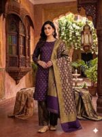 Three Piece Suit – Atlas Shall with Jamawar Shirt & Trouser (Purple)