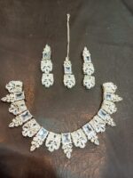 Necklace set with Earring and Matha Patti (Silver) - Image 2