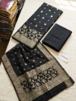 Three Piece Suit – Kanchoi Silk Khadi Fabric (Black) - Image 2