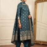 Three Piece Suit – Kanchoi Silk Khadi Fabric (Green)