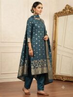 Three Piece Suit – Kanchoi Silk Khadi Fabric (Green)