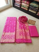 Three Piece Suit – Kanchoi Silk Khadi Fabric (Pink) - Image 2