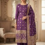 Three Piece Suit – Kanchoi Silk Khadi Fabric (Purple)
