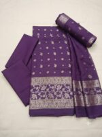 Three Piece Suit – Kanchoi Silk Khadi Fabric (Purple) - Image 2