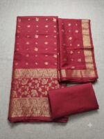 Three Piece Suit - Kanchoi Silk Khadi Fabric (Red) - Image 2