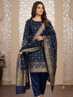 Three Piece Suit – Kanchoi Silk Khadi Fabric (Royal Blue)