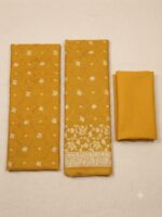 Three Piece Suit – Kanchoi Silk Khadi Fabric (Orange) - Image 2