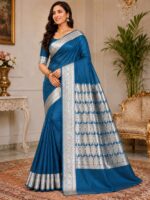 Banarsi Chiffon Blue Saree