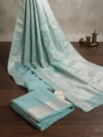 Banarsi Chiffon Saree - Ferozi