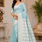Banarsi Chiffon Saree - Ferozi