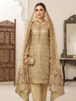 Banarsi Crinkle Chiffon shirt with Lidowna Chiffon Dupatta (Light Green)