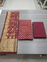 Banarsi Crinkle Chiffon shirt with Lidowna Chiffon Dupatta (Mahroon) - Image 2