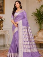 Banarsi Chiffon Saree - Purple