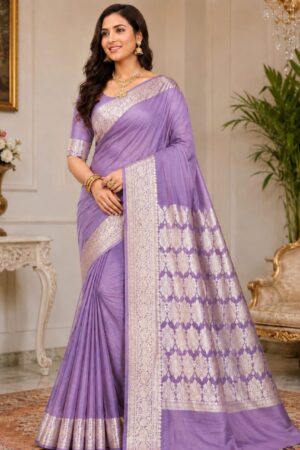 Banarsi Chiffon Saree - Purple
