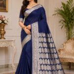 Banarasi Chiffon Saree with Zari Border (Royal Blue)