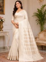 Banarsi Chifoon Saree - White