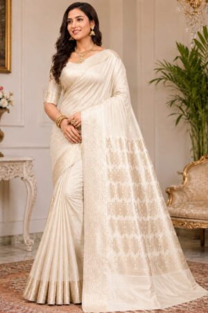 Banarsi Chifoon Saree - White